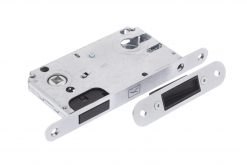 Atlantic Handles Italian Magnetic Euro Profile Sash Lock with Adjustable Strike Plate in Satin Chrome Finish