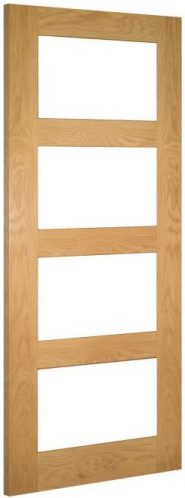 Deanta Doors Internal Coventry Oak Un-Finished Clear Glazed Door