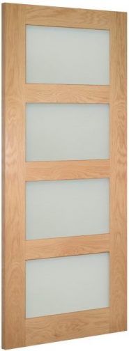 Deanta Doors Internal Pre-Finished Oak Coventry Frosted Glazed Door