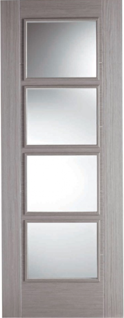LPD Internal Light Grey Vancouver 4 Light Clear Glazed Door