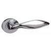Atlantic Handles Catania Mediterranean Lever on Rose in a Polished Chrome Finish Pair of Door Handles