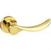 Atlantic Handles Malaga Mediterranean Lever on Rose in a Polished Brass Finish Pair of Door Handles