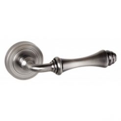 Atlantic Handles Durham Old English Lever on Rose in a Matt Gun Metal Finish Pair of Door Handles