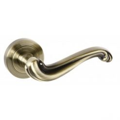 Atlantic Handles Colchester Old English Lever on Rose in a Matt Antique Brass Finish Pair of Door Handles