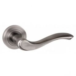 Atlantic Handles Warwick Old English Lever on Rose in a Matt Gun Metal Finish Pair of Door Handles