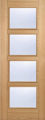 LPD Internal Oak Vancouver 4 Light Clear Glazed Door