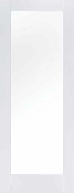 LPD Internal White Primed Pattern 10 Door With Clear Glass