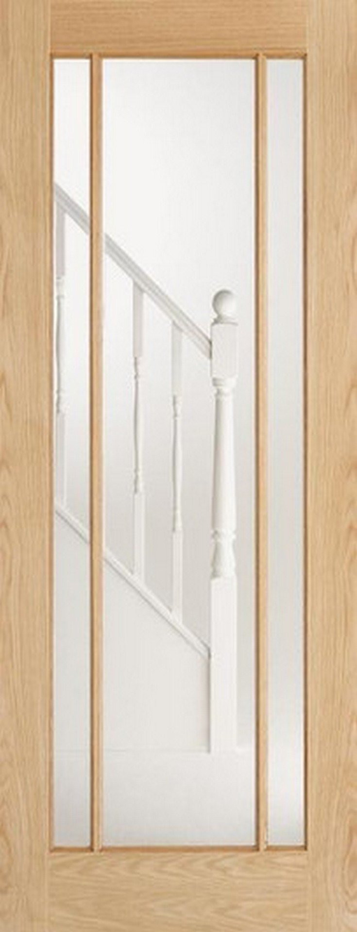 LPD Internal Oak Lincoln 3 Panel Glazed Door