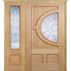 MODA Doors External Empress Oak IG Zinc Glazed Entrance Door with 1 Sidelight & Door Frame