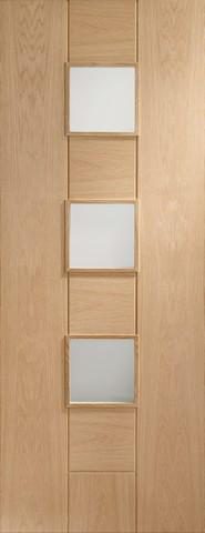 XL Joinery Internal Oak Messina with Obscure Glass Door