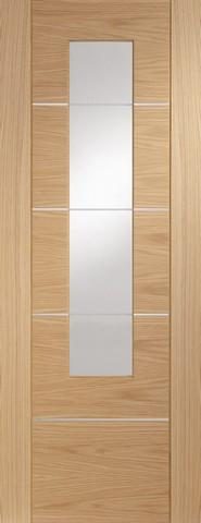 XL Joinery Internal Glazed Oak Pre-Finished Portici Door With Ethced Glass