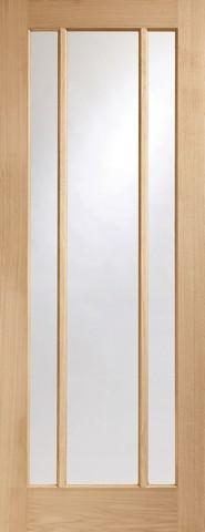 XL Joinery Internal Oak Worcester 3 Light with Clear Glass Fire Door