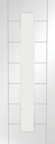 XL Joinery Internal Solid White Primed Palermo with Clear Glass Fire Door