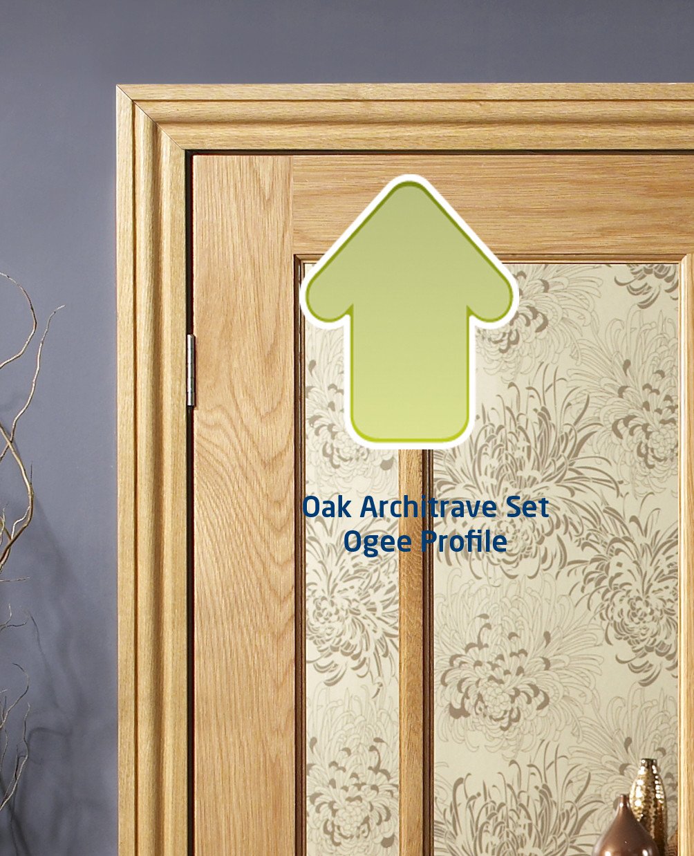 XL Joinery Oak Door Architrave Set in a Classic 'Ogee' profile - Fits both sides of the Door