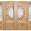 MODA Doors External Empress Oak IG Zinc Double Entrance Door with 2 Sidelights & Door Frame