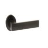 Atlantic Handles Asti Forme Designer Lever on Contempo Round Rose in a Matt Black Finish Pair of Door Handles
