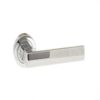 Atlantic Handles Asti Forme Designer Lever on Contempo Round Rose in a Polished Chrome Finish Pair of Door Handles