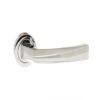 Atlantic Handles Crystal Forme Designer Lever on Contempo Round Rose in a Polished Chrome Finish Pair of Door Handles