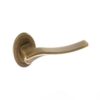 Atlantic Handles Olimpia Forme Designer Lever on Contempo Round Rose in a Yester Bronze Finish Pair of Door Handles
