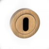 Atlantic Handles Forme Key Escutcheon on Contempo Round Rose in a Yester Bronze Finish