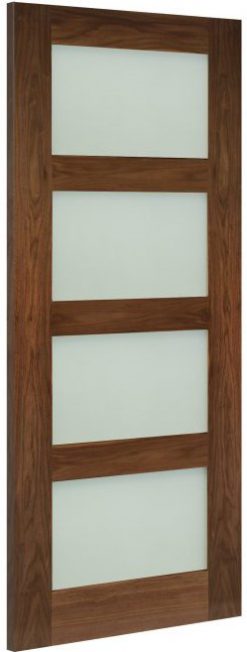 Deanta Doors Internal Coventry Walnut Pre-Finished Frosted Glass Door