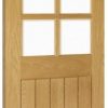 Deanta Doors Internal Ely Oak Un-Finished Clear Bevelled Glass Door