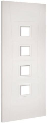 Deanta Doors Internal Pamplona Clear Glazed White Primed Door