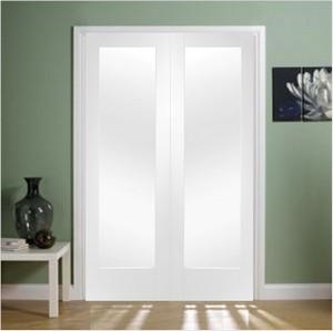 XL Joinery Internal White Primed Pattern 10 Clear Glass Door Pair