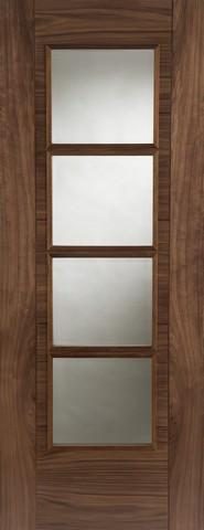 Mendes Internal Pre-Finished Walnut Iseo 4 Light Semi-Solid Door