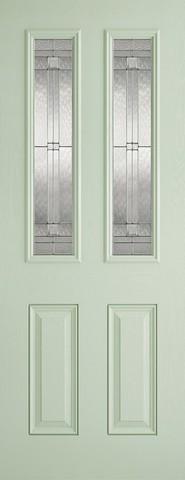 LPD External GRP Green & White Malton Glazed Door