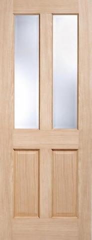 LPD Internal Oak Richmond with Clear Bevelled Glass Non-Raised Mouldings Door
