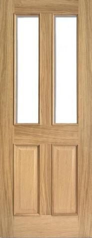 LPD Internal Oak Richmond Raised Mouldings with Clear Bevelled Glass Door