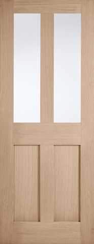 LPD Internal Oak London 2 Panel/2 Light Unfinished Door