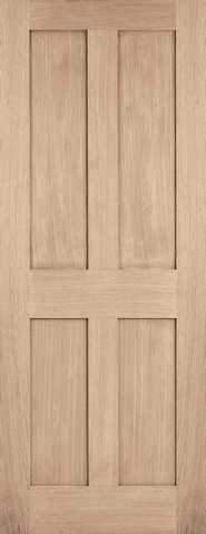 LPD Internal Oak London 4 Panel Unfinished Fire Door