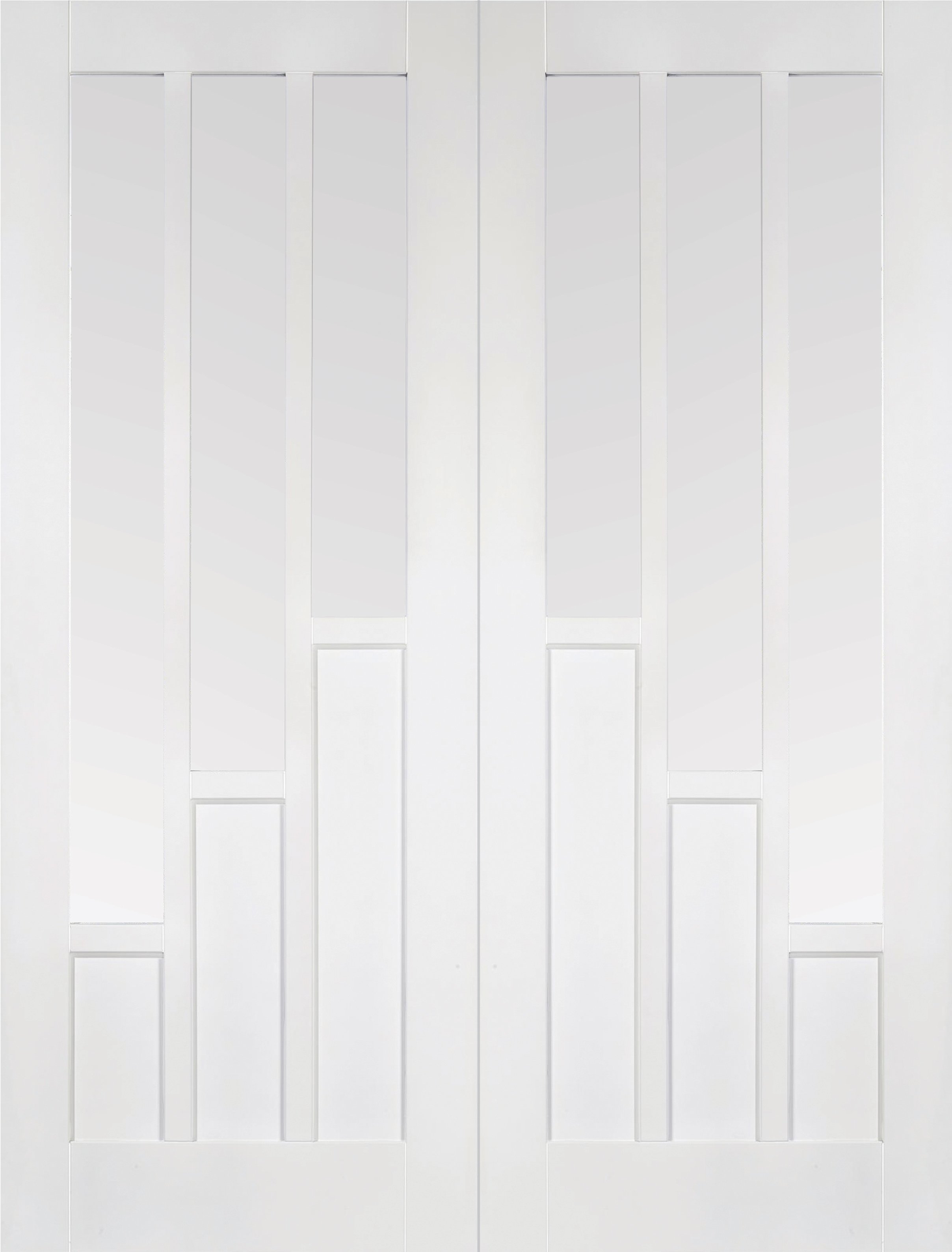 LPD Internal Coventry with Clear Glazed Prime Plus Door Pair