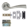 Atlantic Handles Wave Satin Chrome Latch Pack for Internal Doors