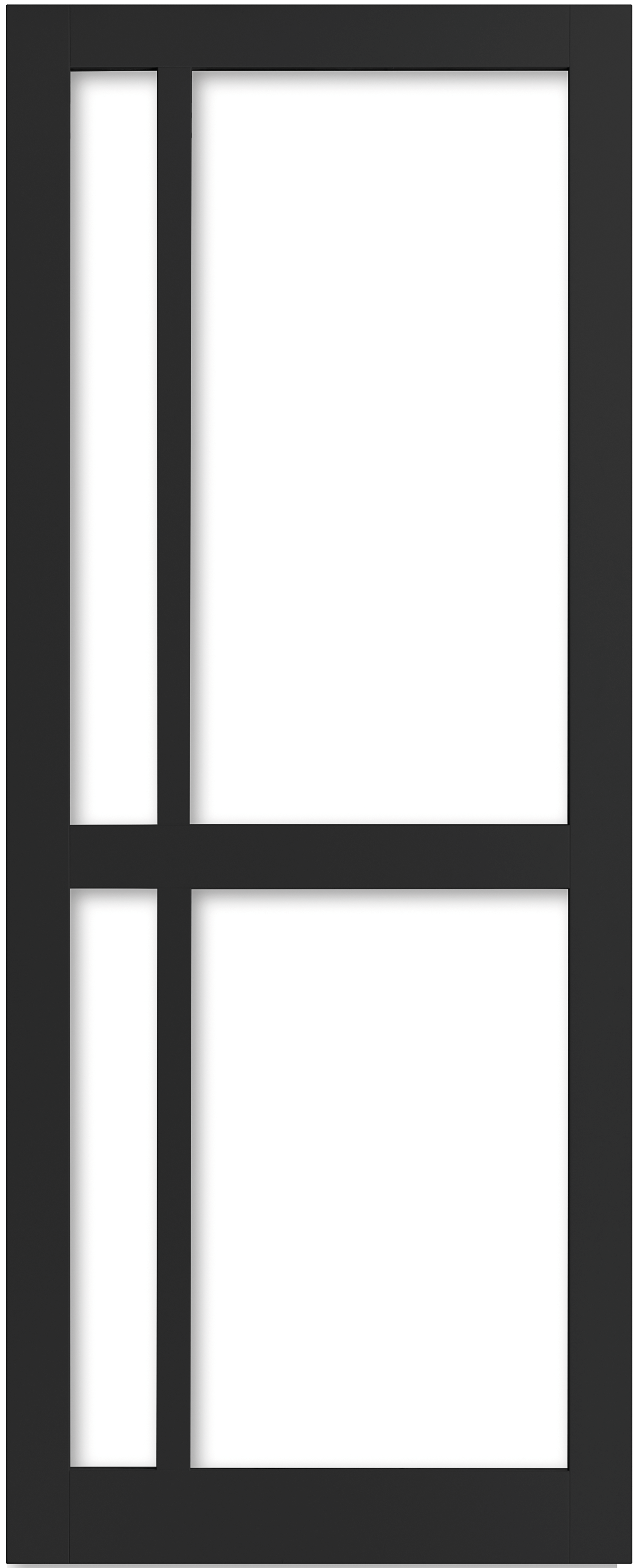 Weekamp Doors Internal Industrial Style 4 Panel Glazed Black Door with 95mm Stiles - Left Handed Version
