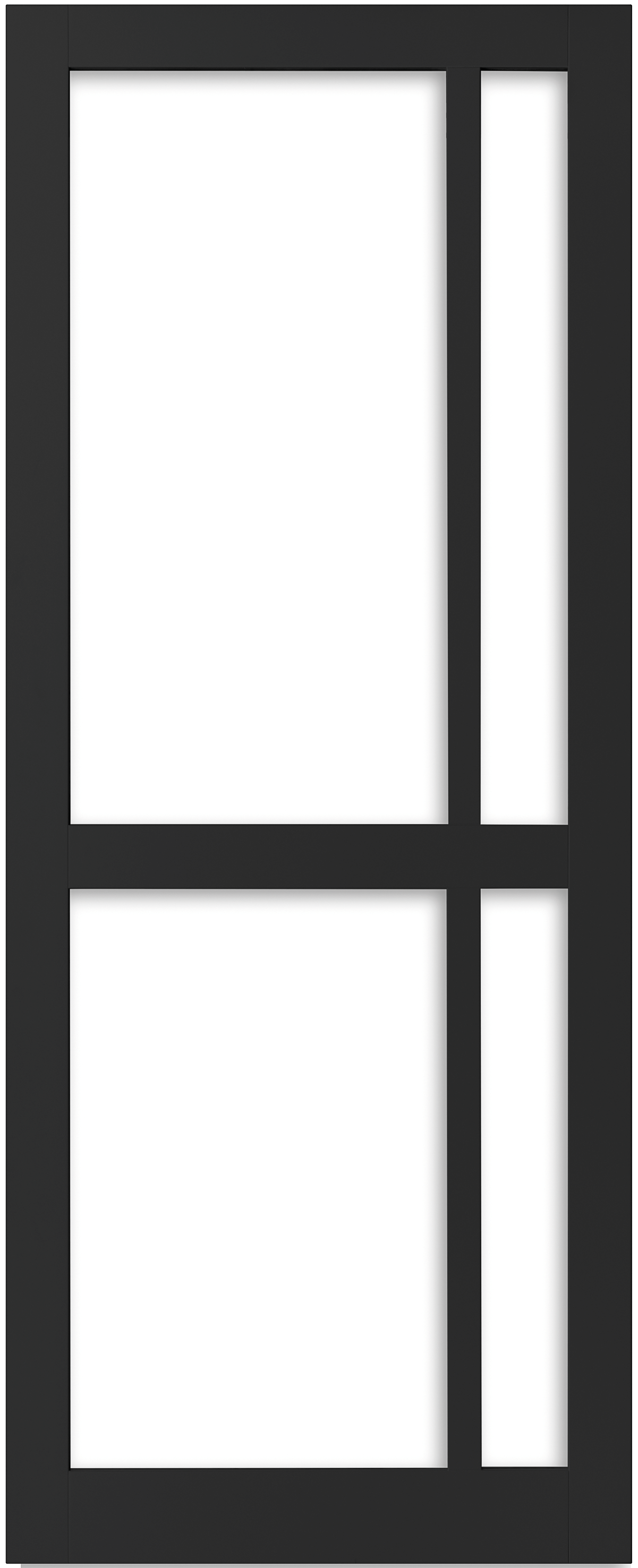 Weekamp Doors Internal Industrial Style 4 Panel Glazed Black Door with 95mm Stiles - Right Handed Version