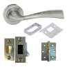 Atlantic Handles Wave Satin Chrome Latch Pack for Internal Door Pairs