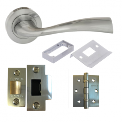 Atlantic Handles Wave Satin Chrome Latch Pack for Internal Door Pairs