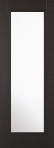 LPD Internal Laminate Black Vancouver Door With Clear Glass