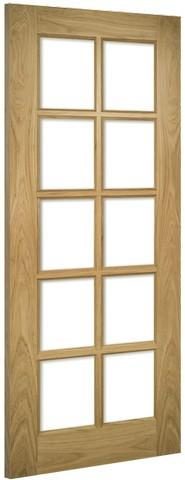 Deanta Doors Internal Bristol Oak Un-Finished Clear Glass Door