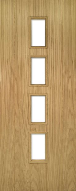 Deanta Galway Unfinished Oak Clear Glazed Internal Fire Door