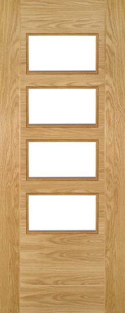Deanta Seville Prefinished Oak Glazed (4 Light Square) Internal Door