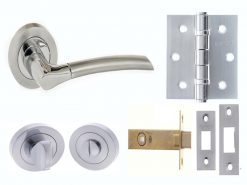Atlantic Handles Swell Satin Chrome Bathroom Latch Pack