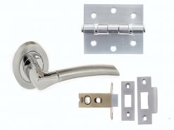 Atlantic Handles Swell Satin Chrome Latch Pack for Internal Doors