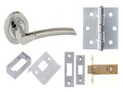 Atlantic Handles Swell Satin Chrome Latch Pack for Internal Door Pairs