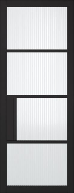 LPD Black Chelsea 4 Light Reeded Glass Internal Door