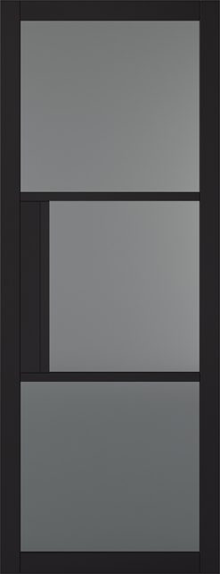 LPD Black Tribeca 3 Light Tinted Glass Internal Door
