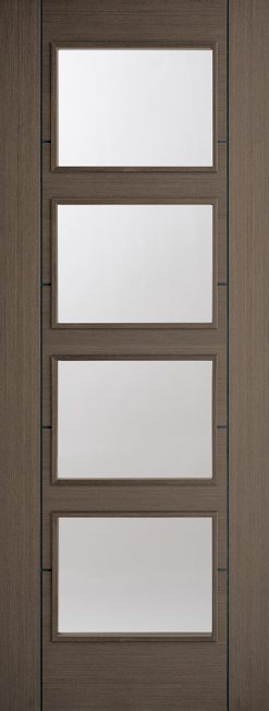 LPD Internal Choco Grey Vancouver 4 Light Clear Glazed Door